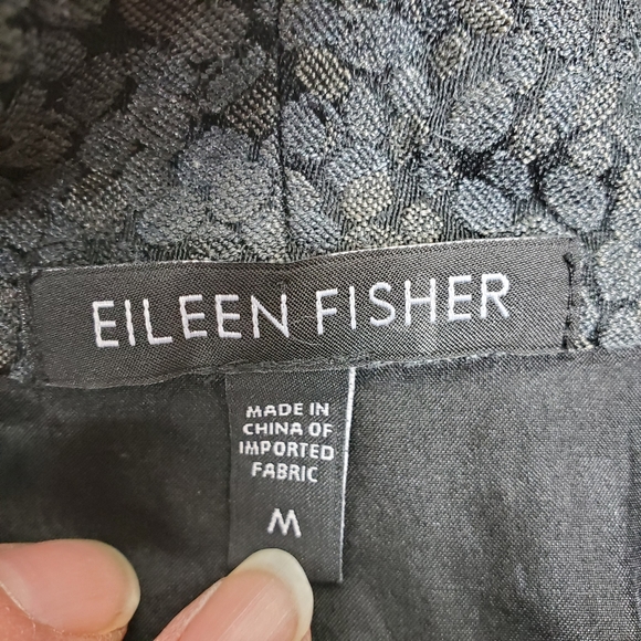 Eileen Fisher silk blend cheetah print  3/4 sleeve pea coat size medium - Picture 8 of 11